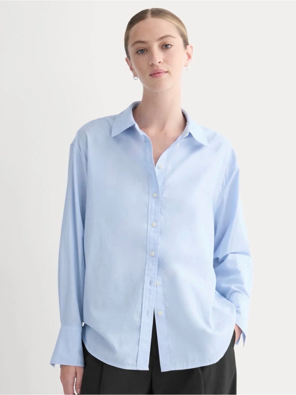 Men's Light Blue Casual Button-Down Shirt